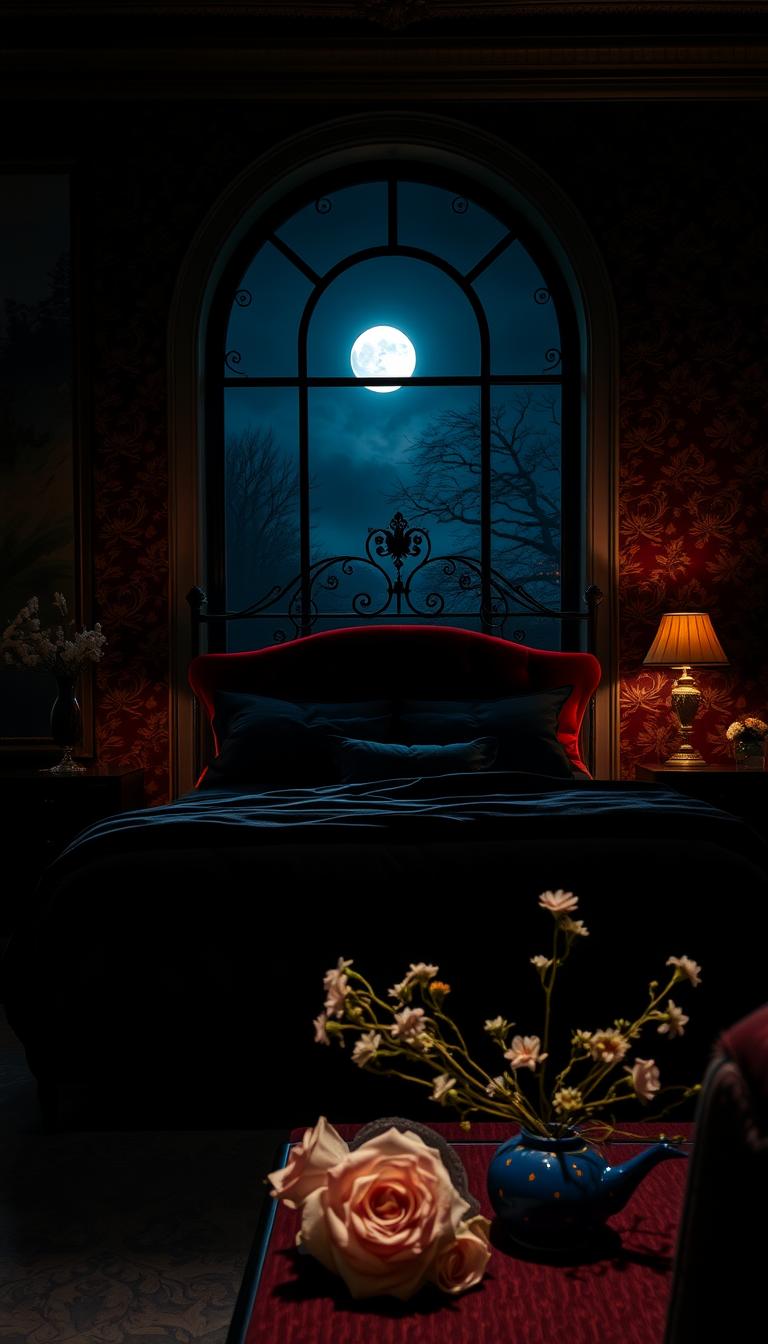 Dark feminine bedroom decor