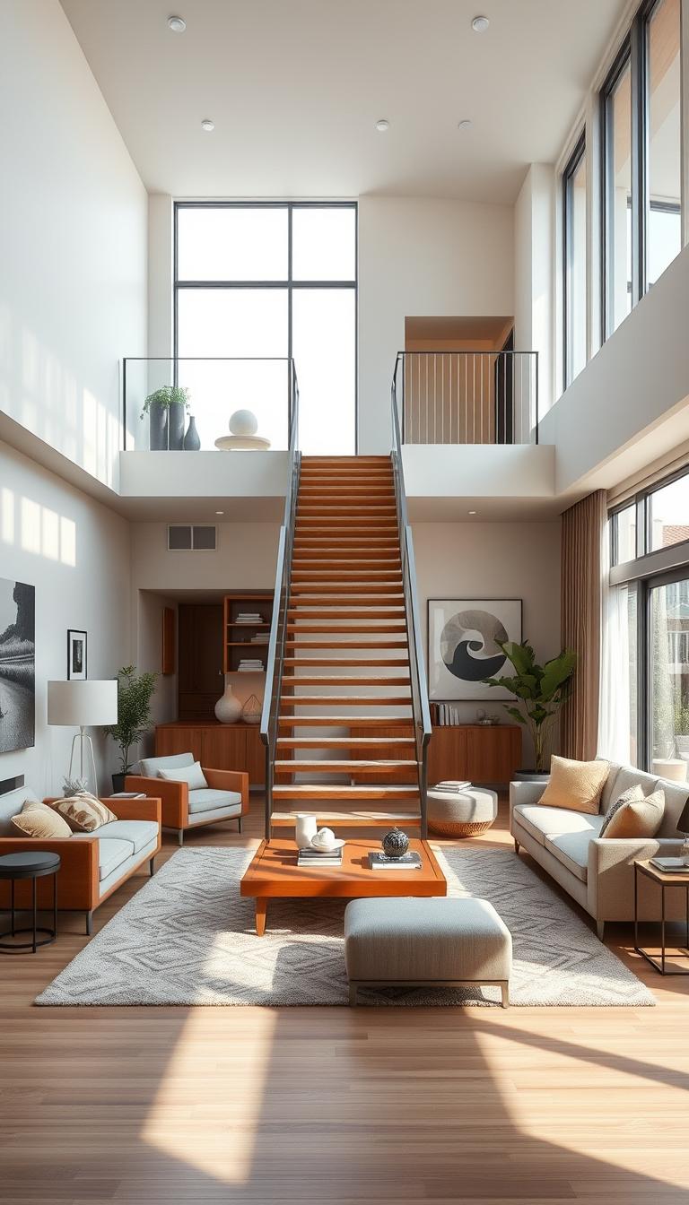 Living room ideas with stairs