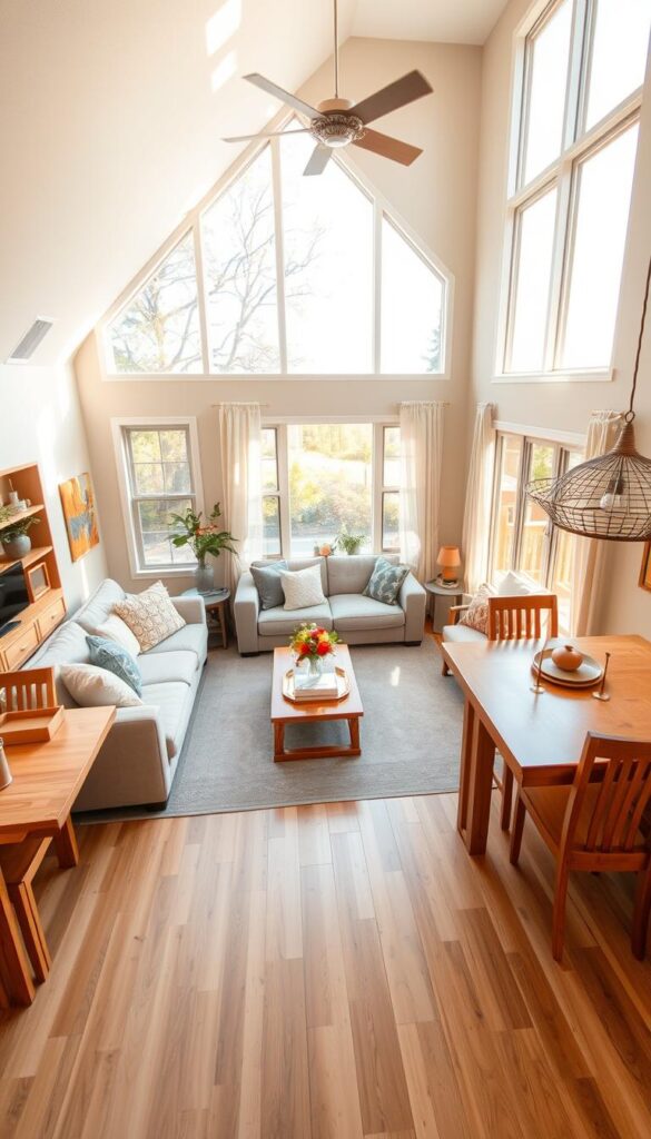 combined living and dining space combined living and dining space