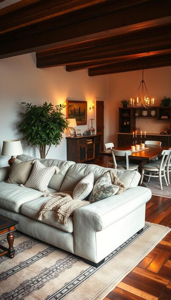 cozy ambiance in a spacious living room dining area cozy ambiance in a spacious living room dining area