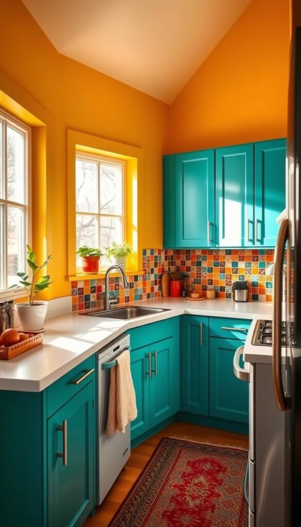 incorporating color in a tiny kitchen incorporating color in a tiny kitchen