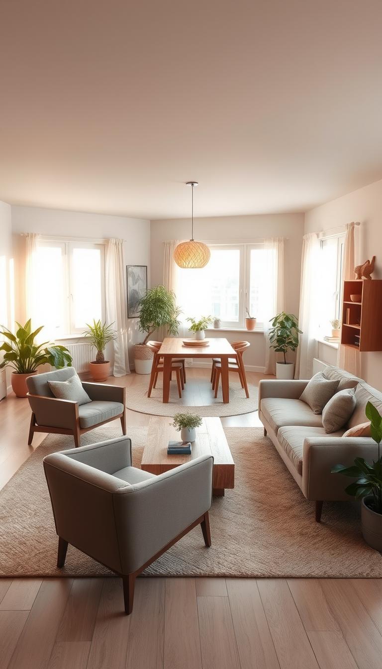 living room with dining area
