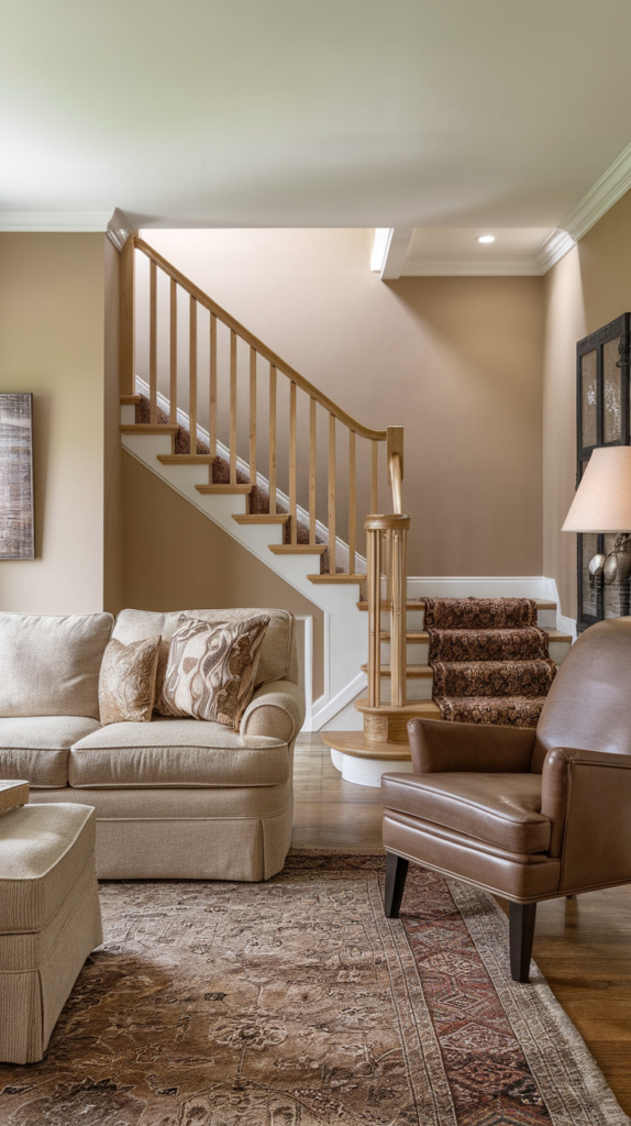 using rugs to define stair space