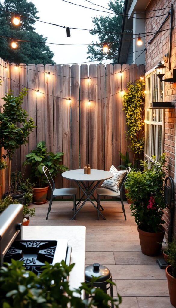 maximizing space in patio cooking area