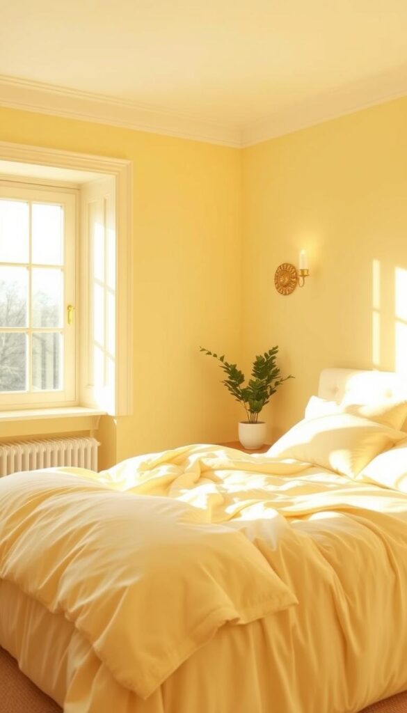 soft yellows for gentle brightness in bedroom soft yellows for gentle brightness in bedroom
